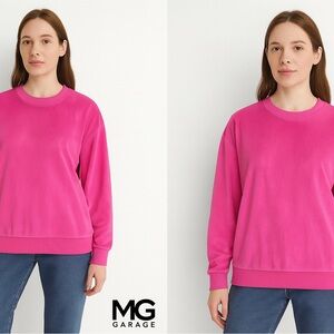 MG Garage Women's Pink Crew Neck Sweater